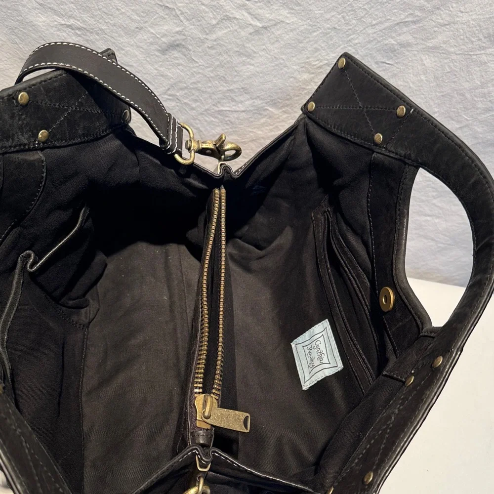 Cynthia Rowley Black Leather Shoulder Bag